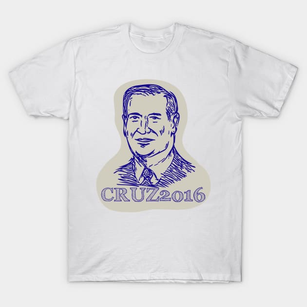 Ted Cruz 2016 President Drawing T-Shirt by retrovectors